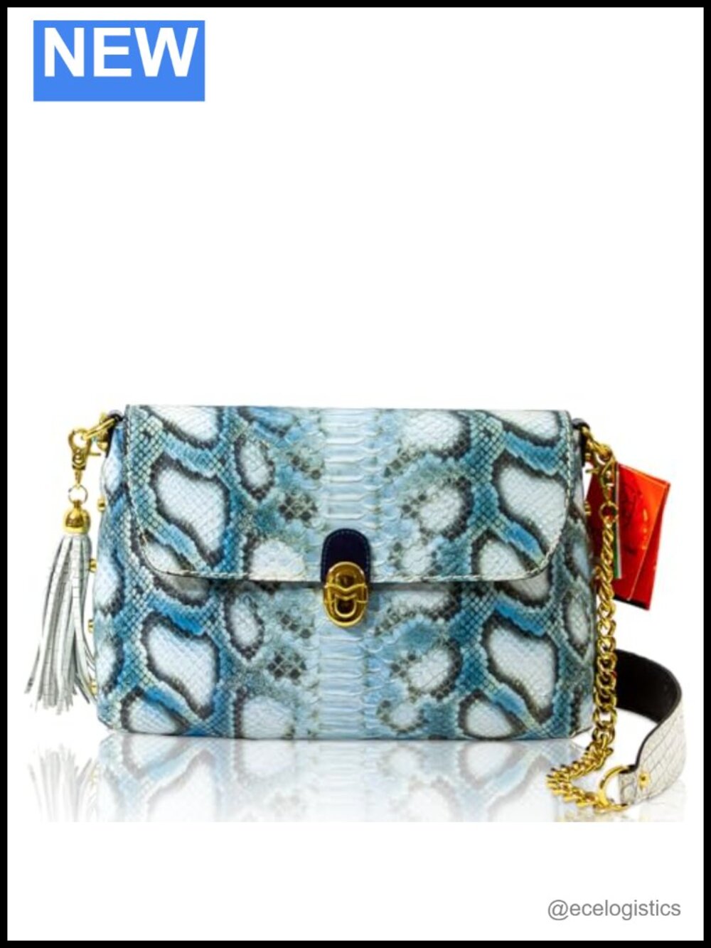 Marino Orlandi Python Embossed Leather Tote Bag Clutch